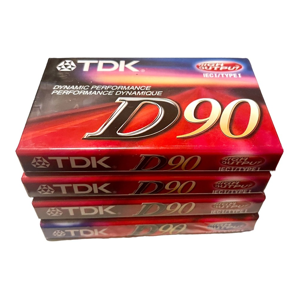 Set of 4 TDK D 90 Blank Audio Cassette Tape High Output Normal Bias